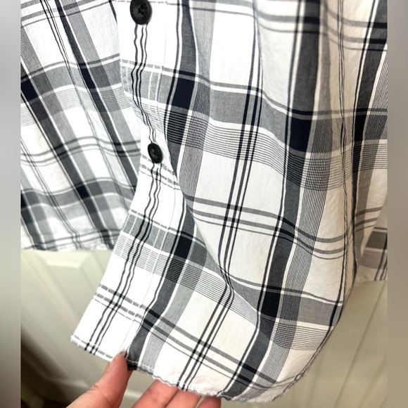 HARLEY-DAVIDSON Skull Shield Plaid Button Down Shirt Black White Gray Graphic - Picture 6 of 16